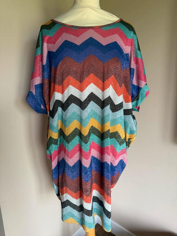 Kleurrijke Tuniek met Zigzag Patroon maat m/l, Kleding | Dames, Jurken, Zo goed als nieuw, Maat 38/40 (M), Overige kleuren, Boven de knie