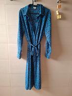Blauwe jurk met panterprint., Kleding | Dames, Jurken, Maat 38/40 (M), Blauw, Ophalen of Verzenden, Zo goed als nieuw