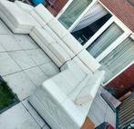 echt leer bankstel U met lounge, Huis en Inrichting, Banken | Bankstellen, Ophalen of Verzenden, Gebruikt, Vierpersoons of meer