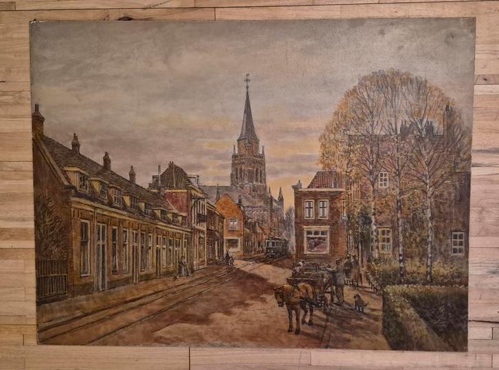 Schilderij BC van Ettinger, Voorschoten. Nu 100eu!, Antiek en Kunst, Kunst | Schilderijen | Klassiek, Ophalen of Verzenden