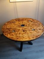 te koop industrieele eettafel + salontafel, Ophalen, Gebruikt, 100 tot 150 cm, Rond