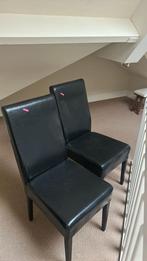 Gratis leren stoelen op te halen in s-Gravendeel, Huis en Inrichting, Ophalen, Gebruikt, Twee, Zwart