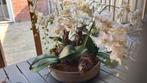 Witte orchideeën in een mooie pot (kunst), Huis en Inrichting, Ophalen of Verzenden, Zo goed als nieuw