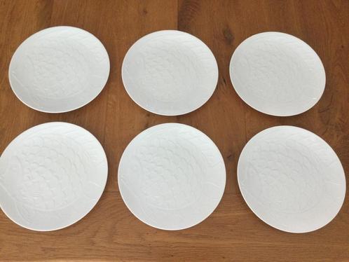 Apilco Limoges France ronde visborden (6), Huis en Inrichting, Keuken | Servies, Zo goed als nieuw, Bord(en), Overige stijlen