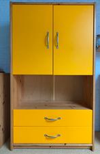 Lifetime grenen slaapkamer kastjes met geel front, 40cm diep, Ophalen, Gebruikt, Kast, 105 cm of meer