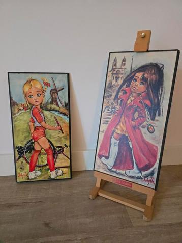 2 stuks Wide Eye Art,  60S - Idylle Falconi - Italië €59 beschikbaar voor biedingen