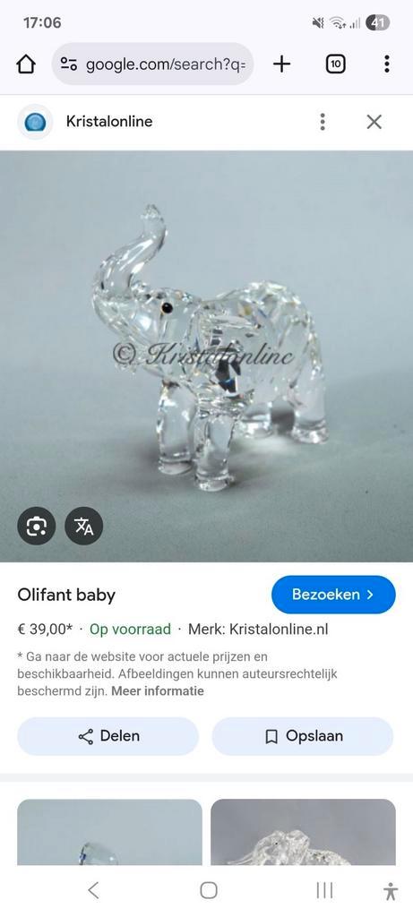 Swarovski baby olifantje, Verzamelen, Swarovski, Zo goed als nieuw, Ophalen of Verzenden