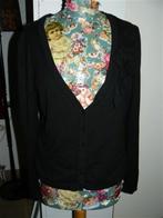 A1995 Esprit mt L vest zwart roezel, Verzenden, Zwart, Maat 42/44 (L), Zo goed als nieuw