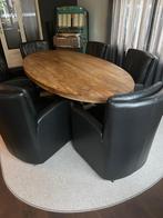 Eetkamerstoelen (6stuks), Ophalen, Gebruikt, Zwart, Leer