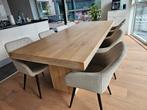 Massief eiken tafel 250x100cm, Ophalen, 200 cm of meer, 50 tot 100 cm, Zo goed als nieuw