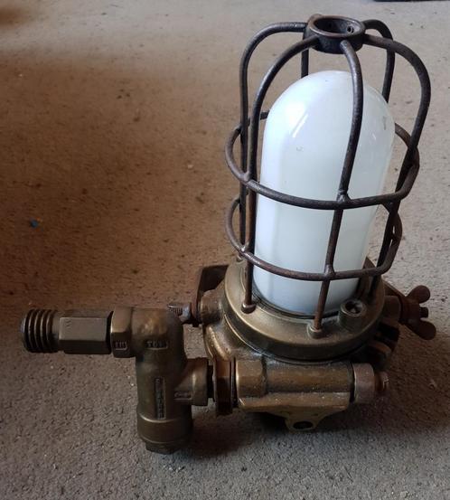 Antieke perslucht lamp voor in de mijnbouw., Antiek en Kunst, Antiek | Lampen, Ophalen of Verzenden