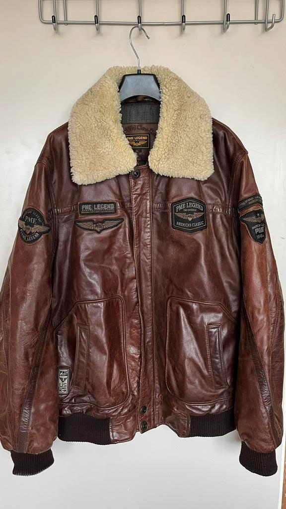 PME Legend Hudson lederen winterjas, Kleding | Heren, Jassen | Winter, Gedragen, Maat 56/58 (XL), Bruin, Ophalen