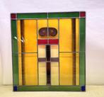 Glas in lood panelen gebrandschilderd, glas, ramen, Antiek en Kunst, Ophalen