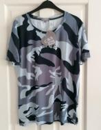 C&S Paris nieuw shirt grijs camouflage oversized M nr 34607, Kleding | Dames, T-shirts, Nieuw, Grijs, Maat 38/40 (M), Ophalen of Verzenden