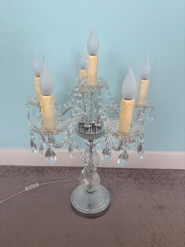 Mooie staande kroonluchter met 5 armen, Huis en Inrichting, Lampen | Kroonluchters, Gebruikt, Kunststof, Ophalen