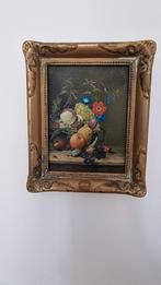 Klein (miniatuur) olieverf schilderij in lijst op paneel.oud, Ophalen of Verzenden