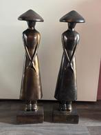 2 mooie zwart/brons aziatische vrouwen samen voor €25.00, Huis en Inrichting, Woonaccessoires | Zuilen en Pilaren, Ophalen, Zo goed als nieuw