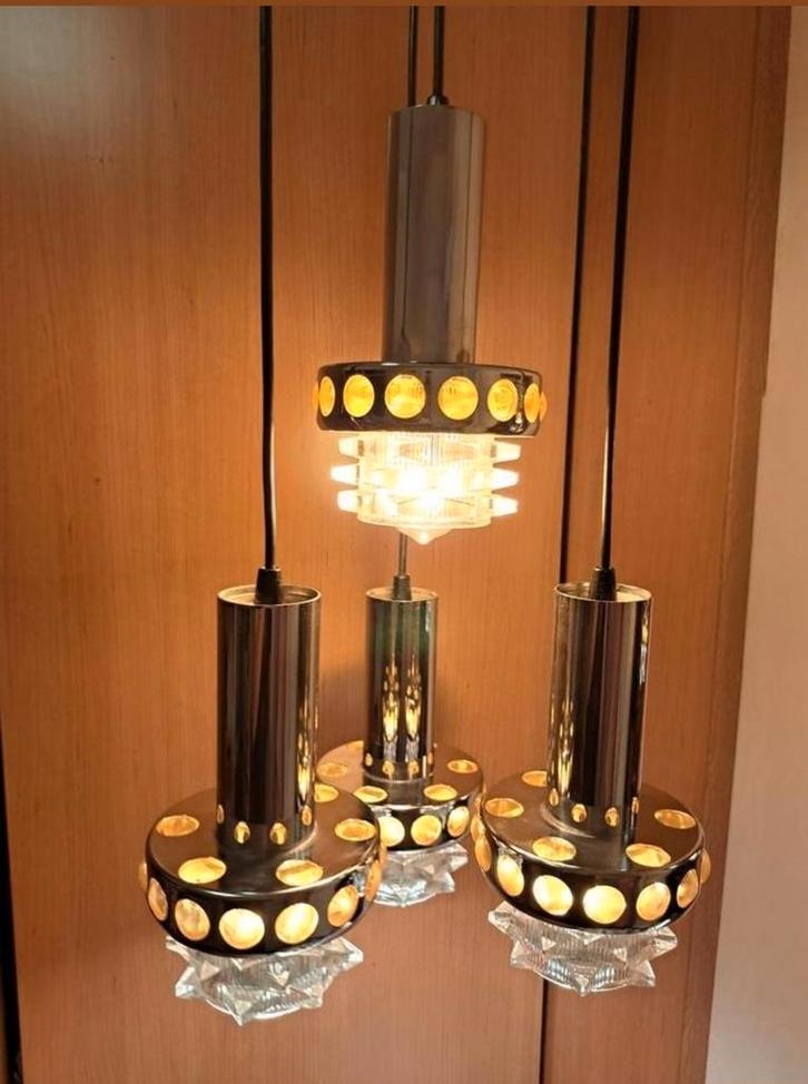 spaceage mid-centrury vintage hanglamp Massive cascade, Huis en Inrichting, Lampen | Hanglampen, Zo goed als nieuw, Minder dan 50 cm
