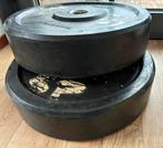 2x25kg Topkwaliteit Bumperplates 50mm van Crossmaxx Lifemaxx, Ophalen, Gebruikt, Benen, Halterschijven