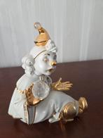 Witte porselein clown met goud accent capodimonetr rg italy, Antiek en Kunst, Ophalen