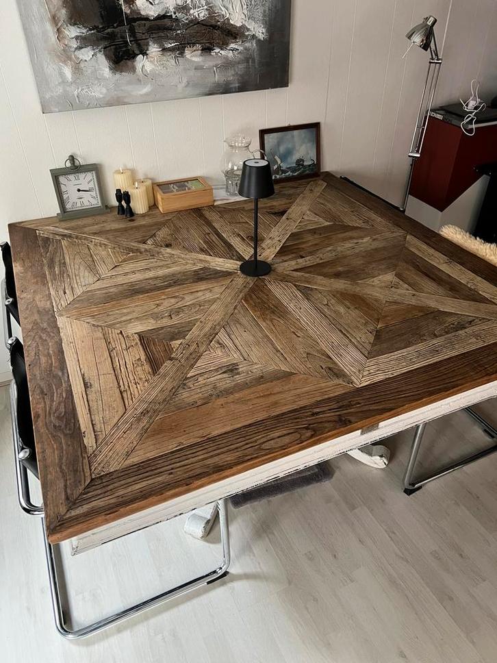 Riviera Maison Chateau Belvedaire Eettafel 150x150, Huis en Inrichting, Tafels | Eettafels, Gebruikt, 150 tot 200 cm, Vijf personen of meer