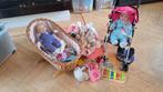 Poppenset met Wiegje, Buggy & Accessoires, Kinderen en Baby's, Speelgoed | Poppen, Ophalen of Verzenden, Zo goed als nieuw, Babypop