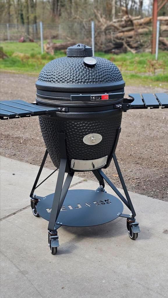 keij kamado Legend Large mat zwart Compleet levelsysteem, Tuin en Terras, Houtskoolbarbecues, Nieuw, Met accessoires, Ophalen