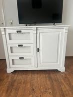 Kast/commode wit, 3 laden met plexiglas, 1 deurtje, Ophalen, Zo goed als nieuw, 50 tot 75 cm, 50 tot 100 cm