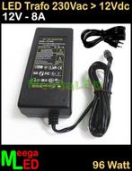 LED Trafo Voeding Adapter Driver - 230V > 12V - 8A = 96W - S, Ophalen of Verzenden, Nieuw, LEDtrafo