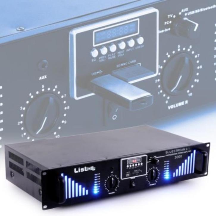 3000W Versterker Amplifier Veel Funkties. Disco Bioscoop etc, Audio, Tv en Foto, Versterkers en Receivers, Nieuw, Ophalen of Verzenden