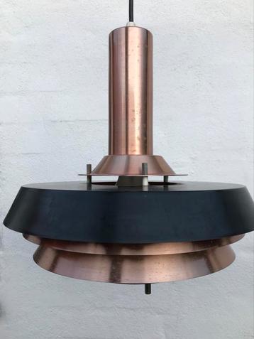 Vintage Deense Hanglamp Koper/Zwart beschikbaar voor biedingen
