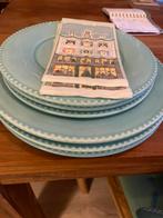 Set van 3 grote en 3 kleine aqua groene borden, Antiek en Kunst, Ophalen
