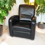 Zwart lederen fauteuil | zwart leer stoel, Minder dan 75 cm, Leer, Modern, Niet bekend