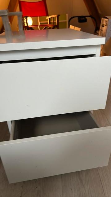 Nachtjastje Malm Ikea wit 2 lades - afbeelding 2