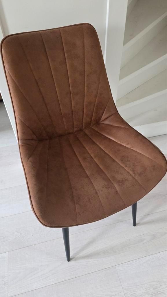 Stoelen zgan cognac, Huis en Inrichting, Stoelen, Zo goed als nieuw, Vier, Ophalen