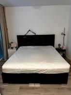 Boxspring (zwart) 180x200 met Topper - Zelf Ophalen, Ophalen, Gebruikt, Zwart, Tweepersoons