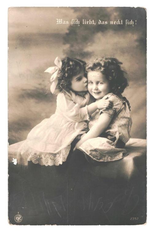 954564	Vintage	Fantasie	meisje	duits	.Postzegel gedeeltelijk, Verzamelen, Ansichtkaarten | Themakaarten, Gelopen, Kinderen, Ophalen of Verzenden