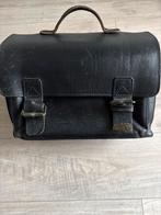 Vintage Zwarte Leren Tas, Sieraden, Tassen en Uiterlijk, Tassen | Damestassen, Ophalen of Verzenden, Gebruikt, Zwart, Handtas