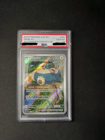 Psa 10 snorlax 051 151 promo pokemon center *ERROR* beschikbaar voor biedingen