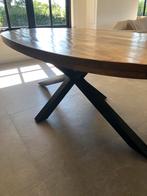 Ovaal Eettafel 220x110cm  stalen zwarte matrix Poot, Huis en Inrichting, Ophalen, Gebruikt, 100 tot 150 cm, 200 cm of meer