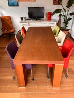 Houten eettafel, kersen, Ophalen, Gebruikt, 200 cm of meer, 50 tot 100 cm