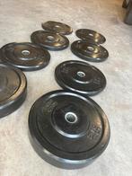 Olympische Bumperschijven 100KG 50MM, Sport en Fitness, Fitnessmaterialen, Ophalen, Gebruikt, Benen, Halterschijven