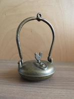 Bronzen Weverslampje met Haan – Olielamp (Begin 19e Eeuw), Ophalen of Verzenden