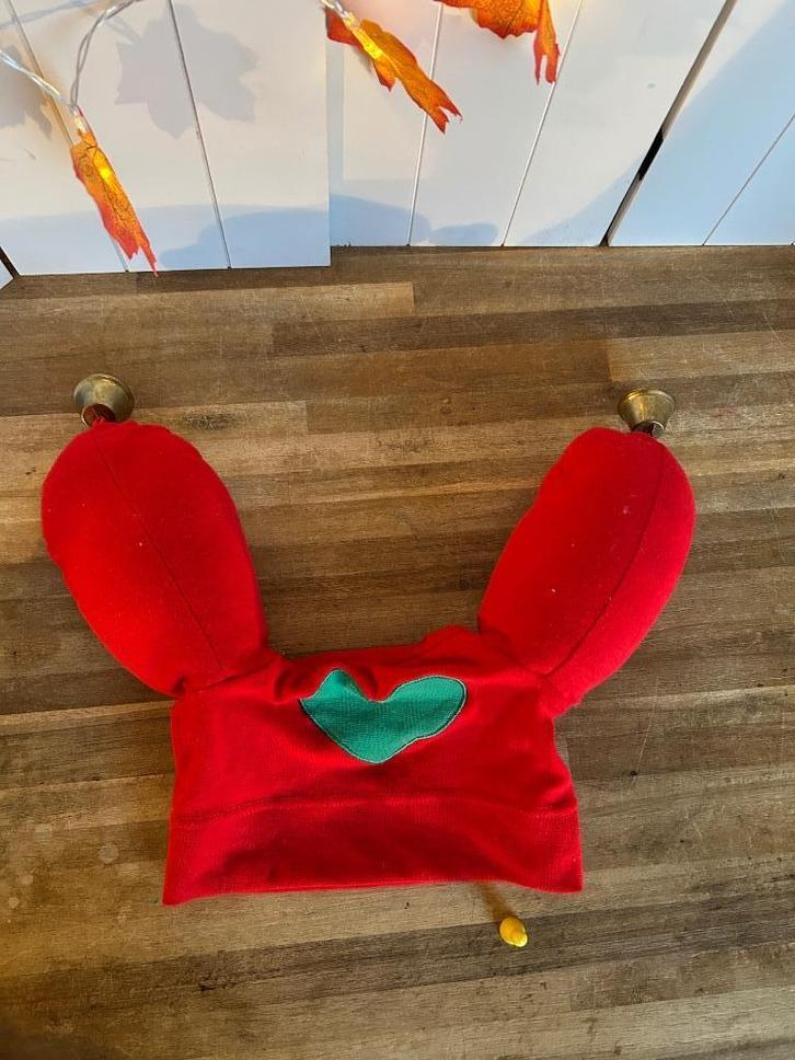 Kabouter Plop muts junior rood 3-7 jaar, Kinderen en Baby's, Carnavalskleding en Verkleedspullen, Zo goed als nieuw, Jongen of Meisje