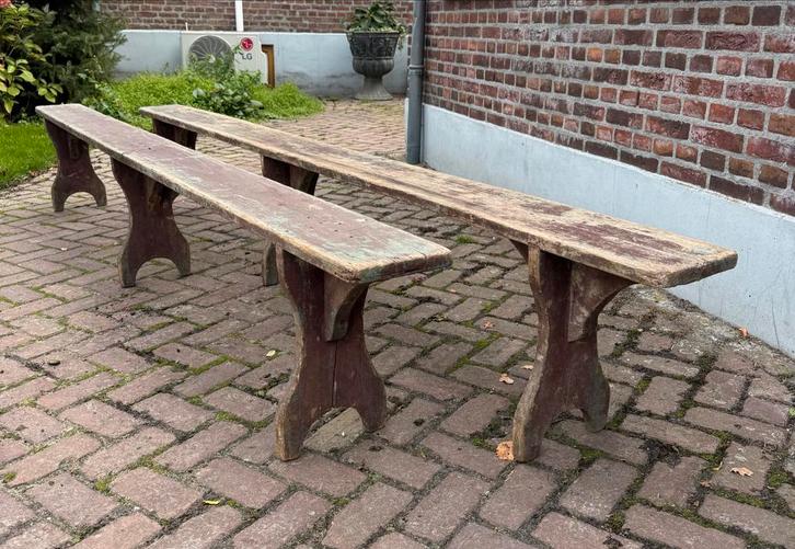 Antieke Banken - 19e Eeuw - Set van Twee, Antiek en Kunst, Antiek | Meubels | Tafels, Ophalen