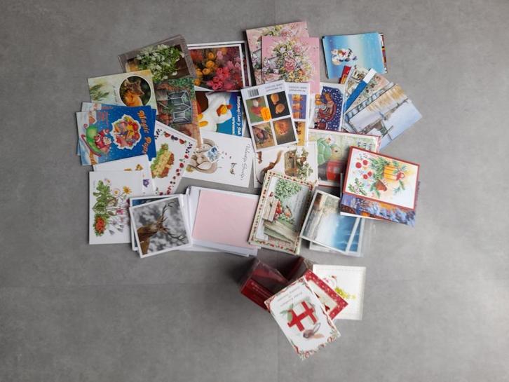 Zo’n 180 verschillende WENSKAARTEN met en zonder tekst, Diversen, Wenskaarten, Nieuw, Ophalen of Verzenden