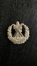Originele WW2 verzilverde RSM capbadge Cameron Highlanders., Ophalen of Verzenden, Landmacht, Engeland, Embleem of Badge