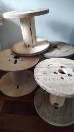 Houten haspel - hout - bijzettafel - tafel, Ophalen, Gebruikt, Rond, Hout