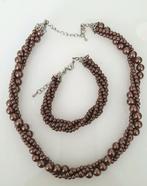 Lucardi Ketting en Armband Set - Nieuw, Ophalen of Verzenden, Nieuw, Bruin
