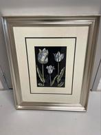 Grote lijst met glas inleg, Ophalen of Verzenden, Gebruikt, Hout, 75 cm of meer